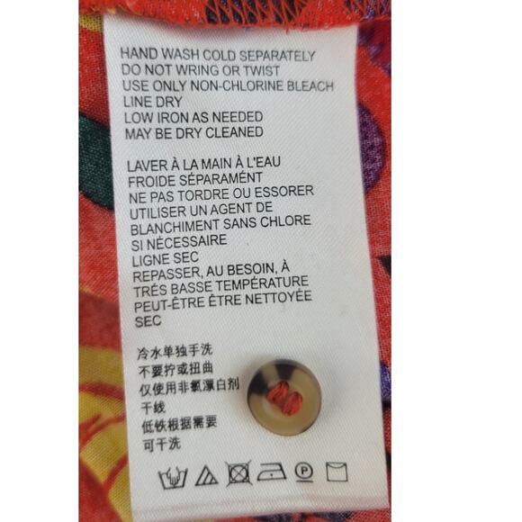 Maeve Anthropologie Shirt Size 18W Blithe Button Down Red Fruit Floral Challis - Picture 9 of 12